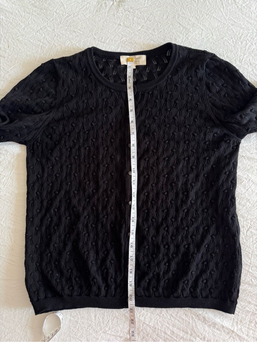 Sézane Black Philippe 100% Cotton Knit Cardigan - Picture 13 of 14